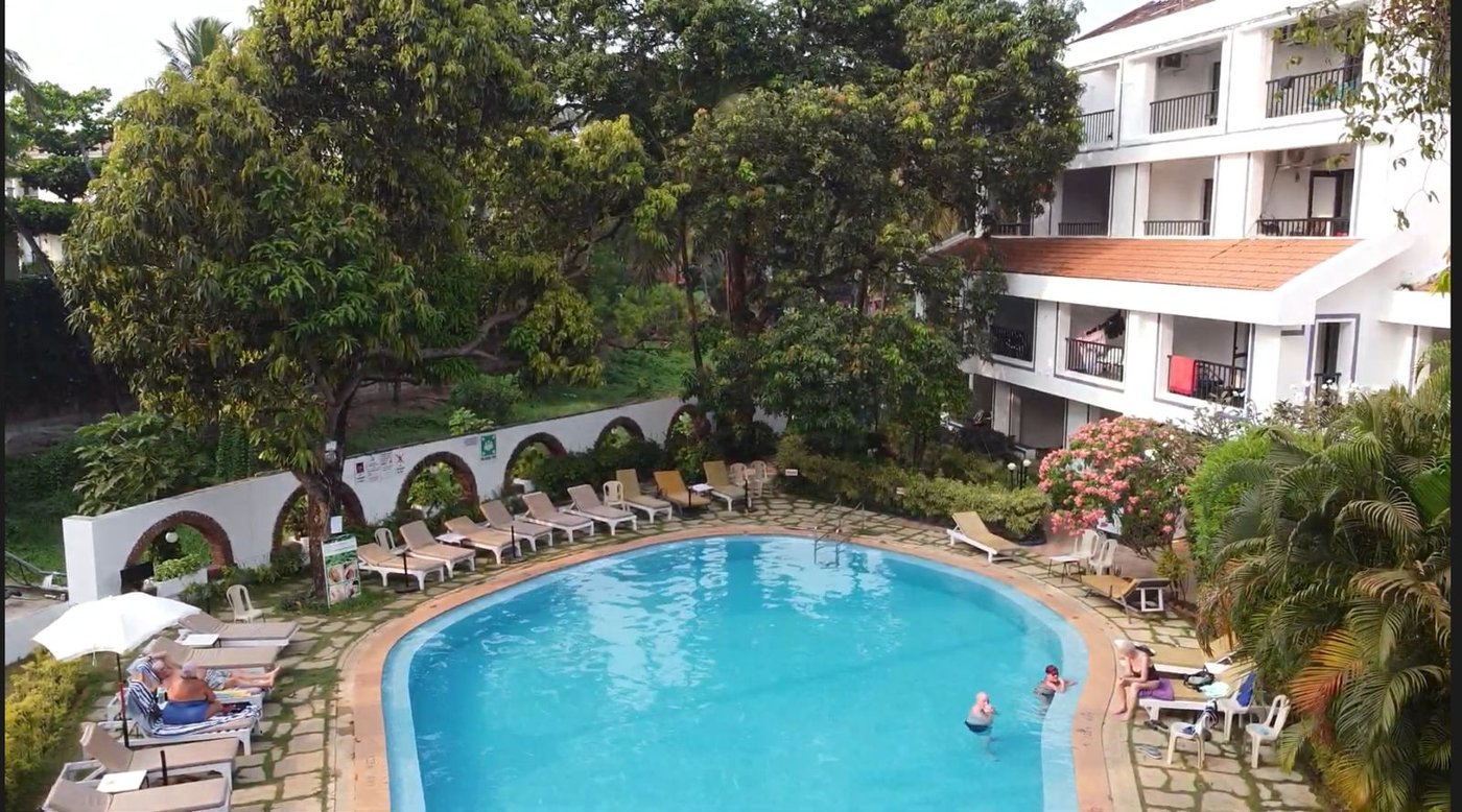 Resort garden with pool